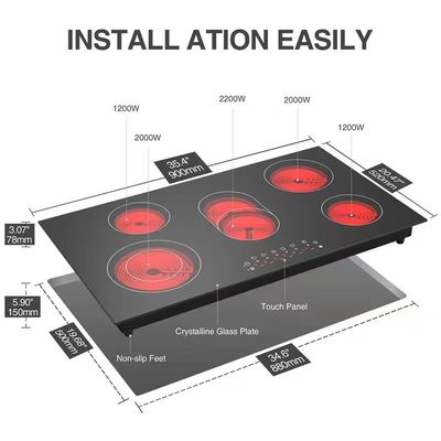 滑らかなセラミッククックトップ電気インダクションクッキング 2200W ホットポットと放射性調理用