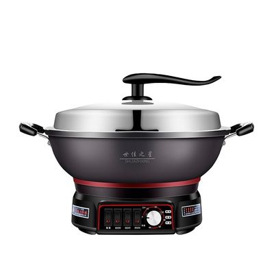 便利な調理のために黒色多機能キッチンポット ノンスティック電気フライパン