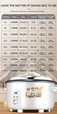 家電用耐久型電気鍋 1.8L 500W 700W 米炊飯器 110V/220V 多機能