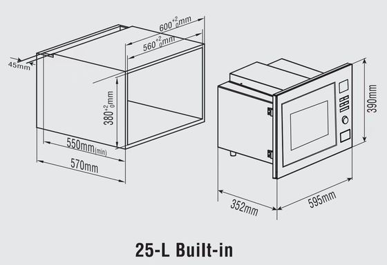 BD-1 電動テーブルタップ マイクロ波オーブン 800W 20L ブラック