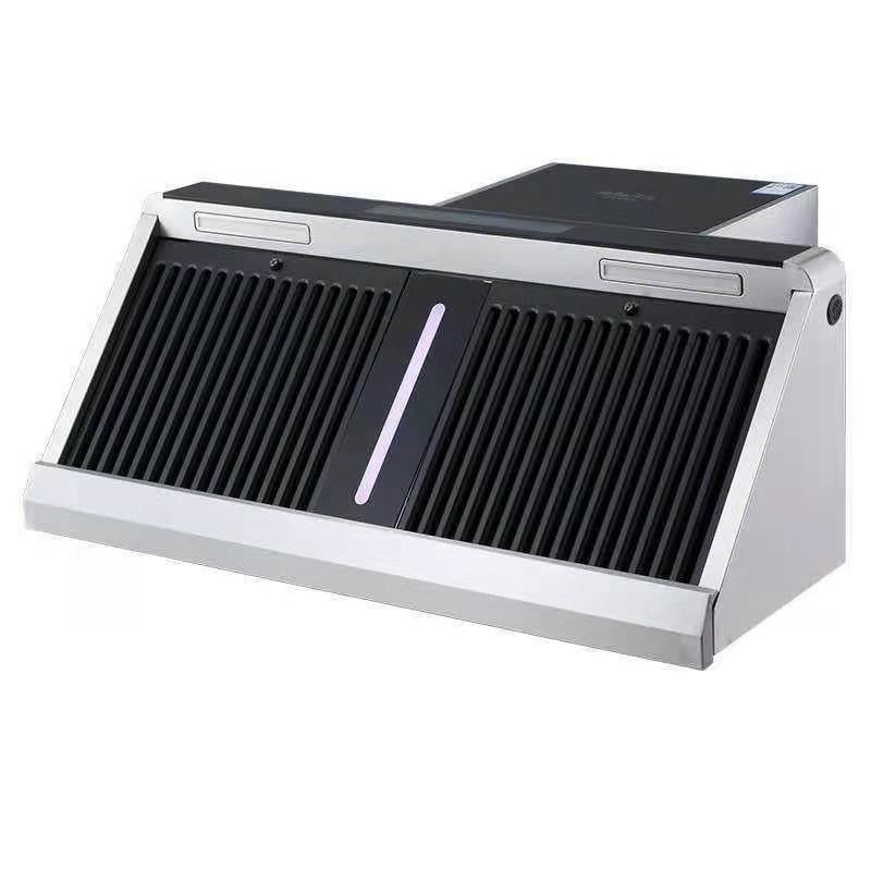 壁に設置されたキッチンアイランドレンジ フード トップ吸い込みと2*1.5W LEDランプ